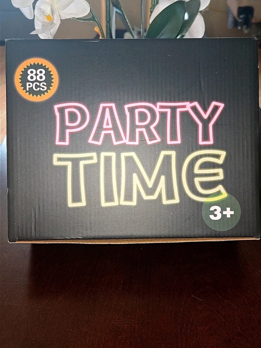 Party Time 88-Piece Party Supplies Kit - Black with Neon Accents Brand New